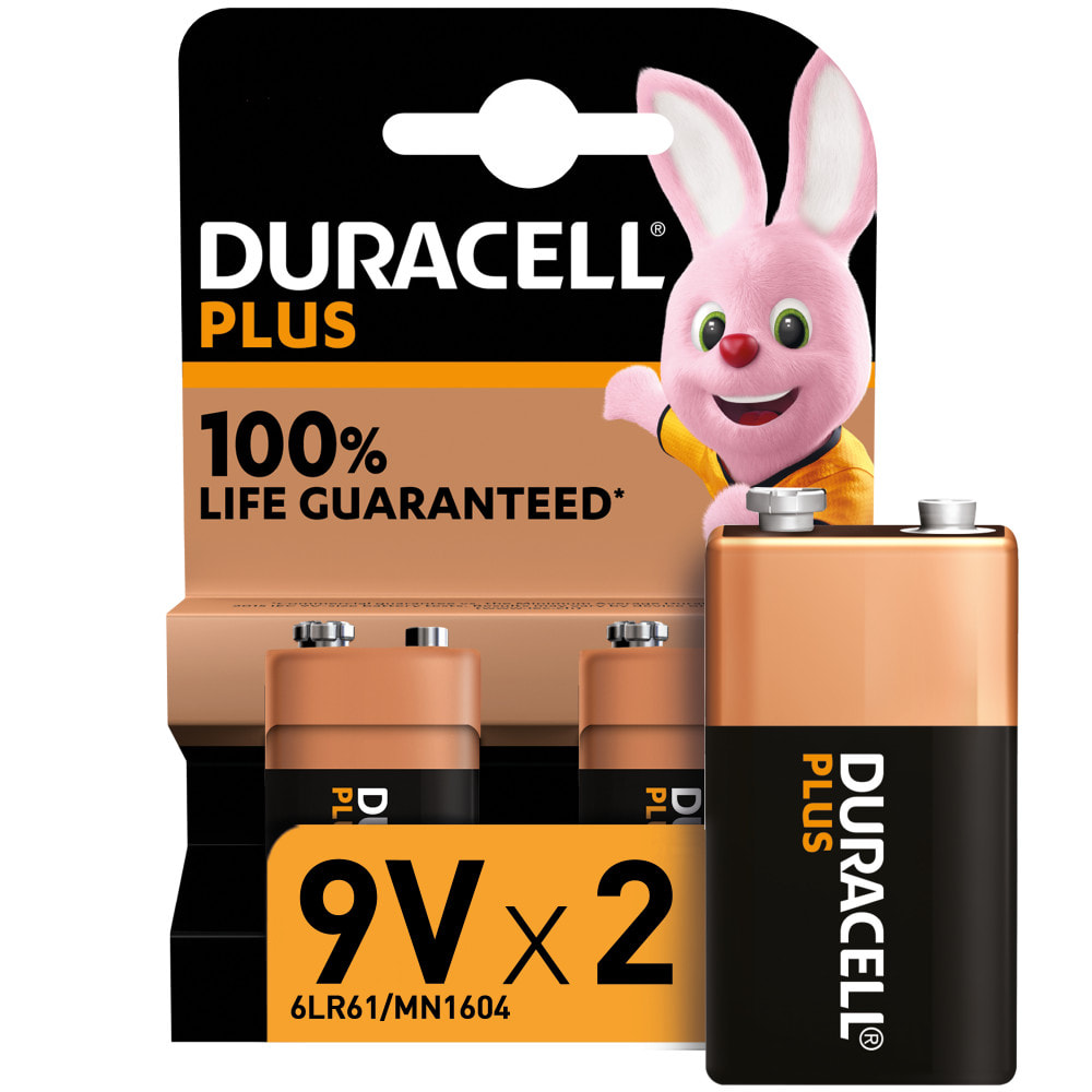 5x2 Piles Duracell Plus 9V