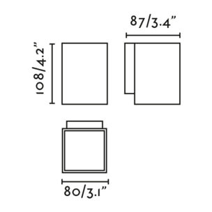 KOV 1L Aplique cuadrado blanco 3000K 34°