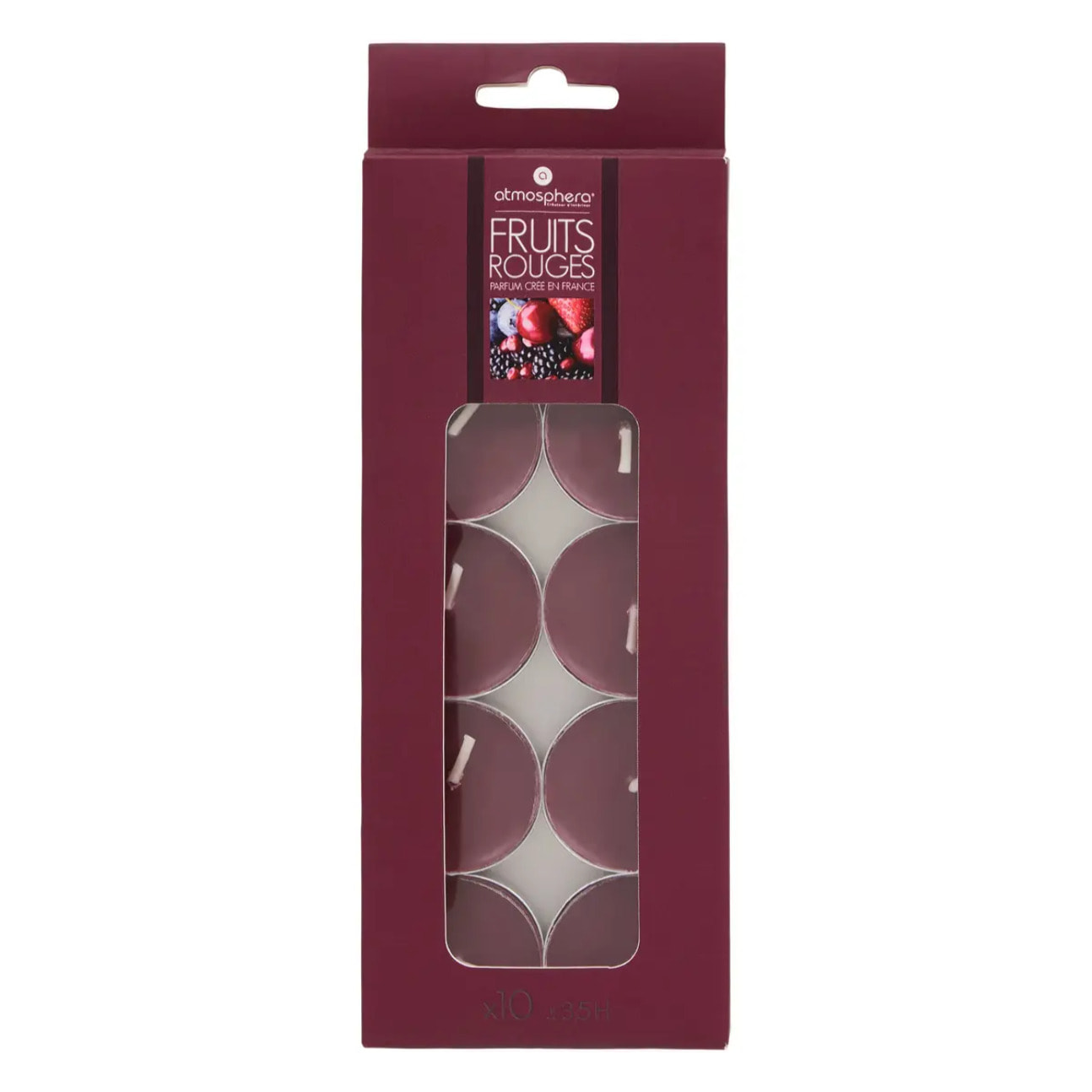 Lot de 10 bougies parfumées fruits rouges 150g