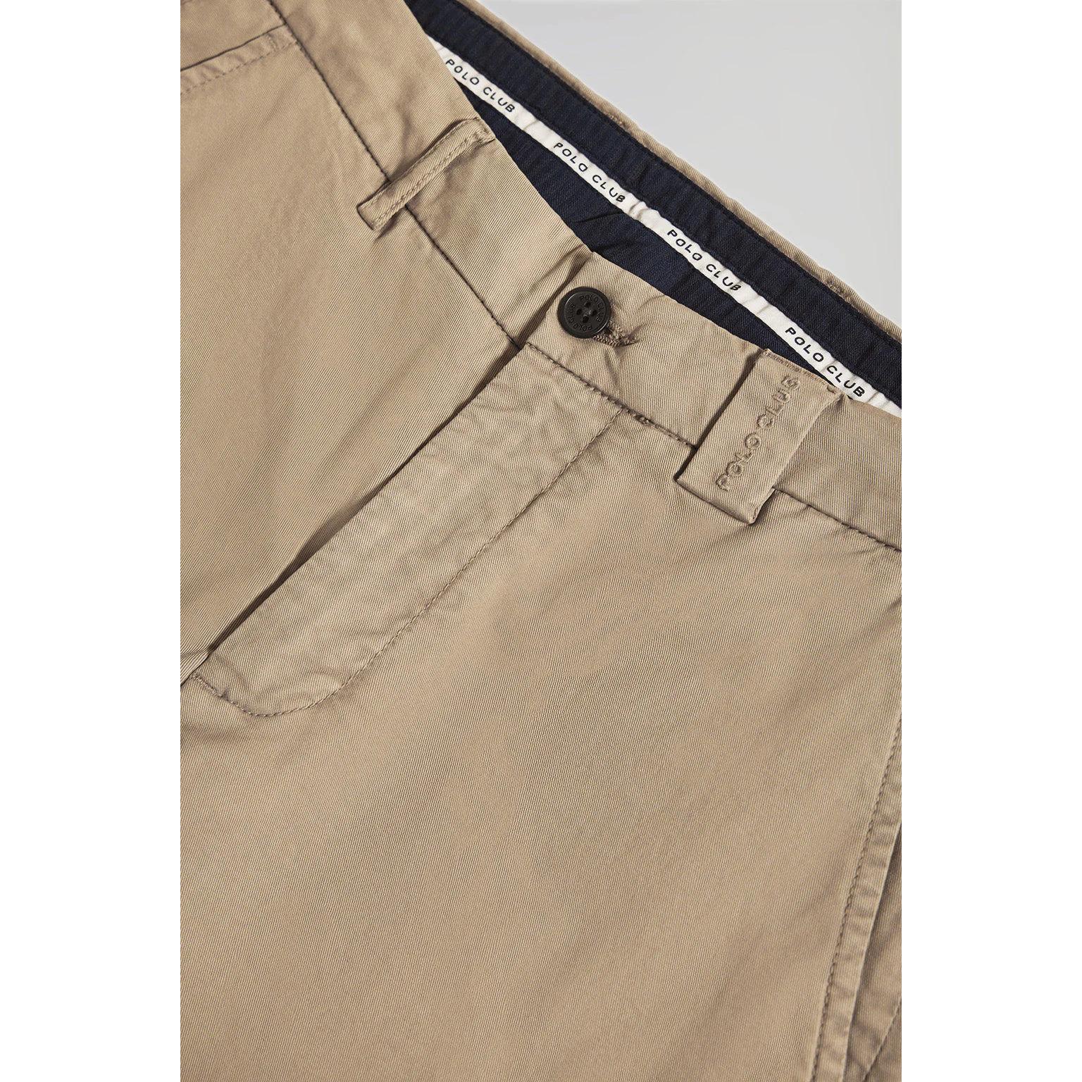 Pantaloni chino beige regular fit con dettagli Polo Club