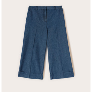 Motivi - Pantaloni cropped in denim misto lyocell - Blu Navy