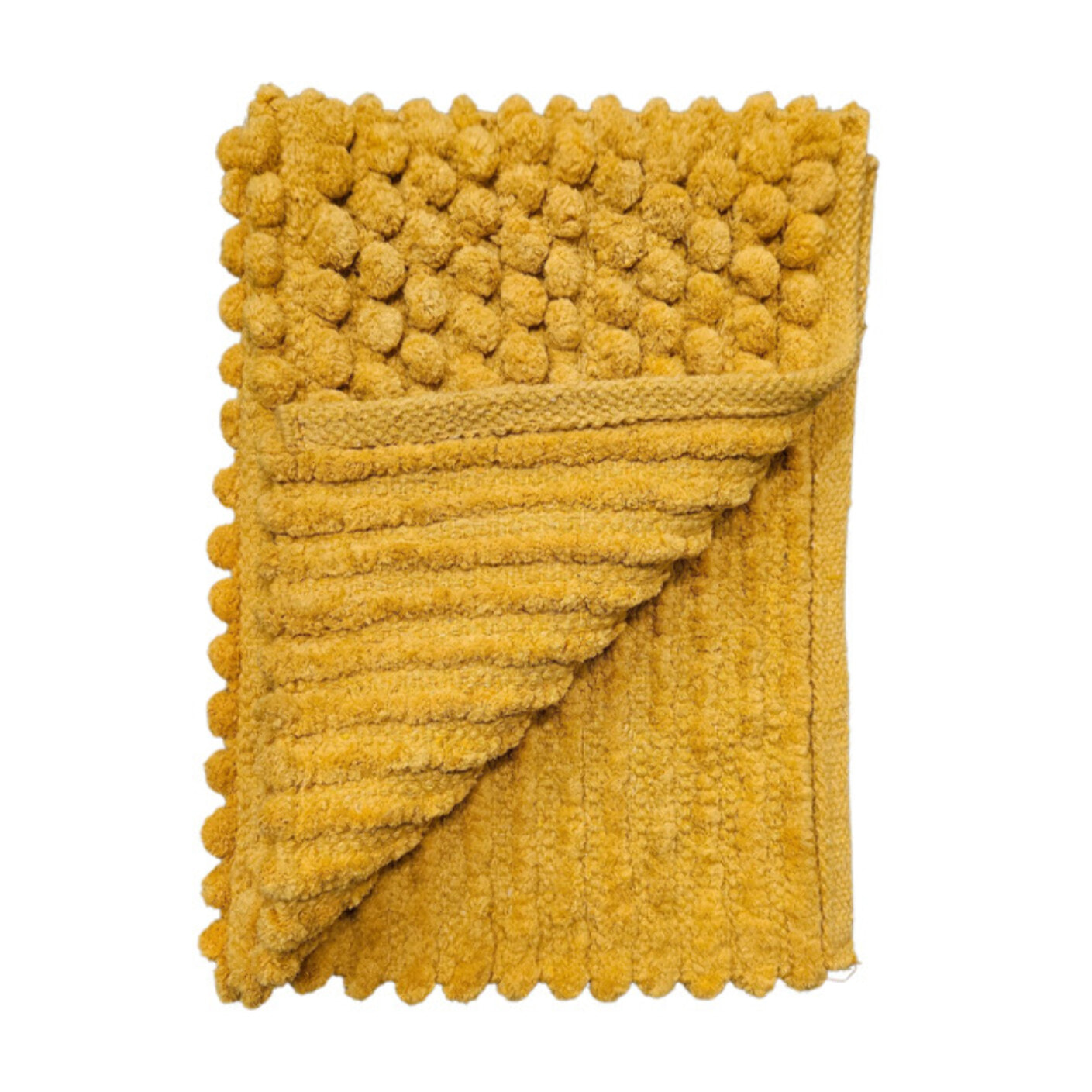 Tapis de salle de bain rectangulaire 40 x 60 cm avec pompons - 6 coloris - POP