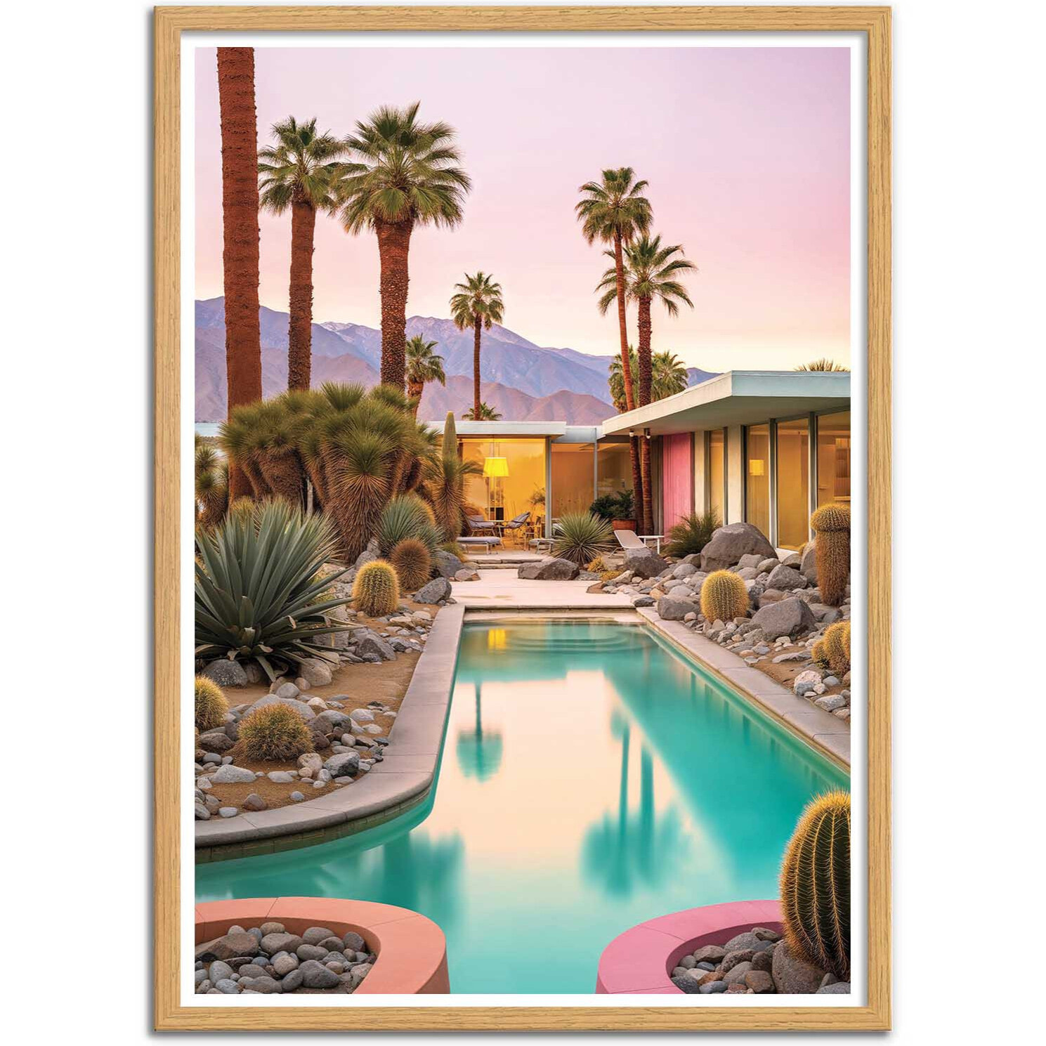 Affiche - Palm Springs sunset pool - Philippe Hugonnard