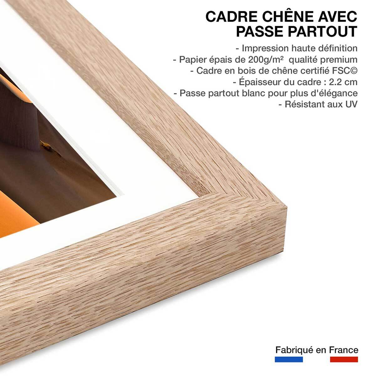 Affiche dune d'Iran Affiche sous cadre bois