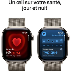 Montre connectée APPLE WATCH Serie 10 46mm Titane Naturel Loop Cell