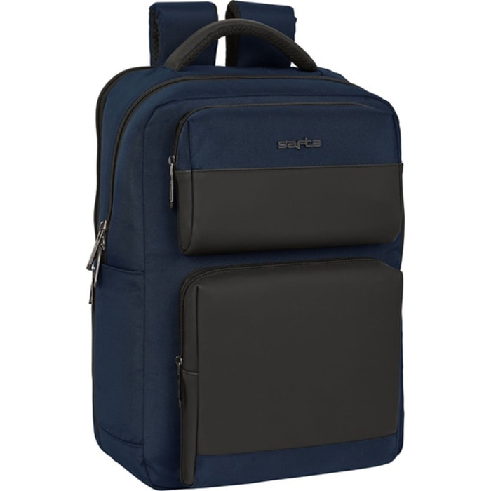 Mochila 2 bolsillos portatil 15,6+usb safta business "dark blue"