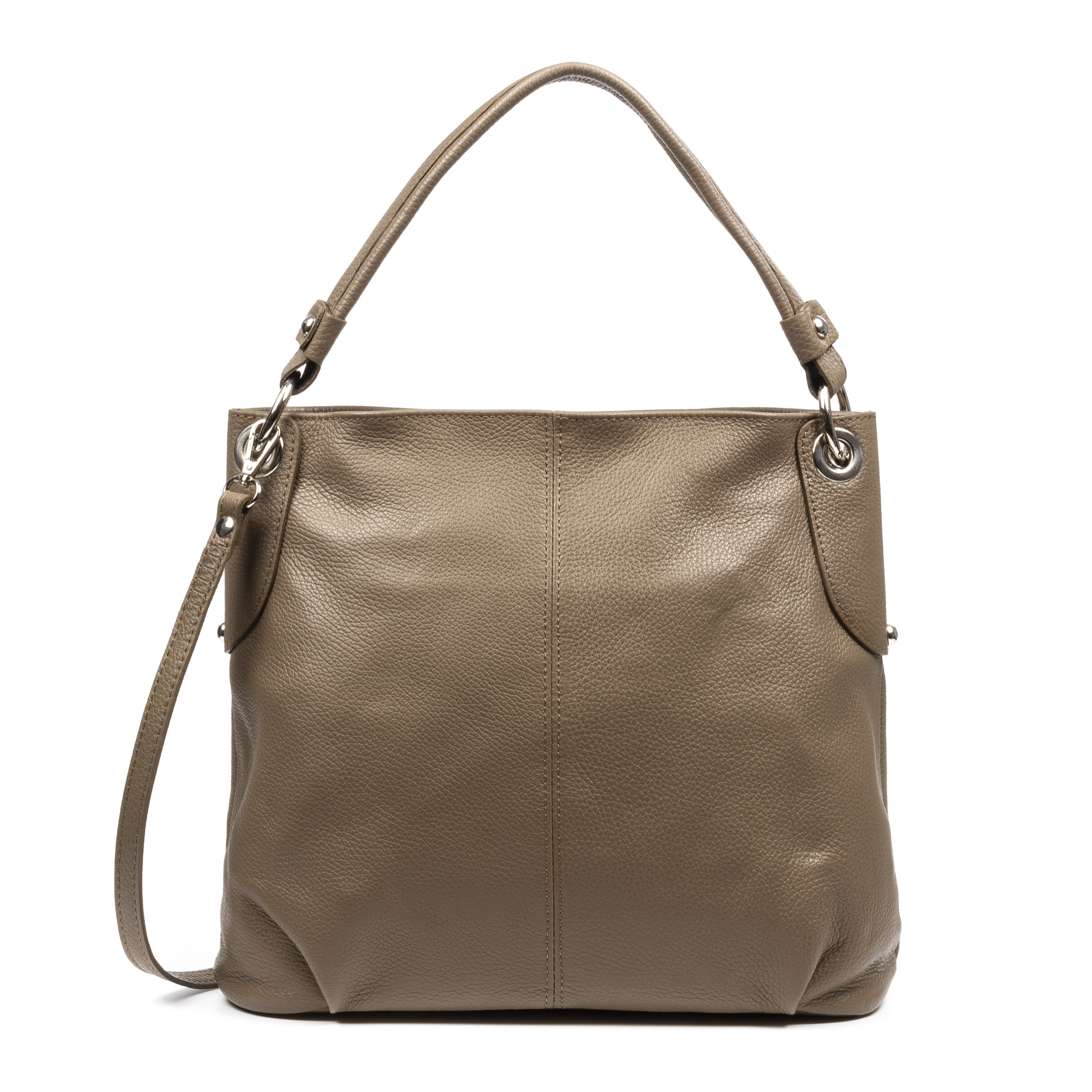 FIRENZE ARTEGIANI Borsa a Spalla da Donna Airole. Dollaro vera pelle Made in Italy 37x14x30 Cm. colore marrone