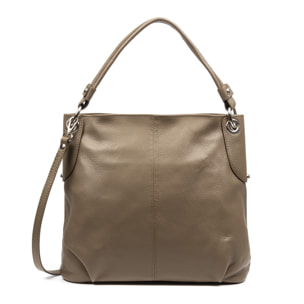 FIRENZE ARTEGIANI Borsa a Spalla da Donna Airole. Dollaro vera pelle Made in Italy 37x14x30 Cm. colore marrone