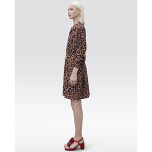 Abito corto con stampa animalier