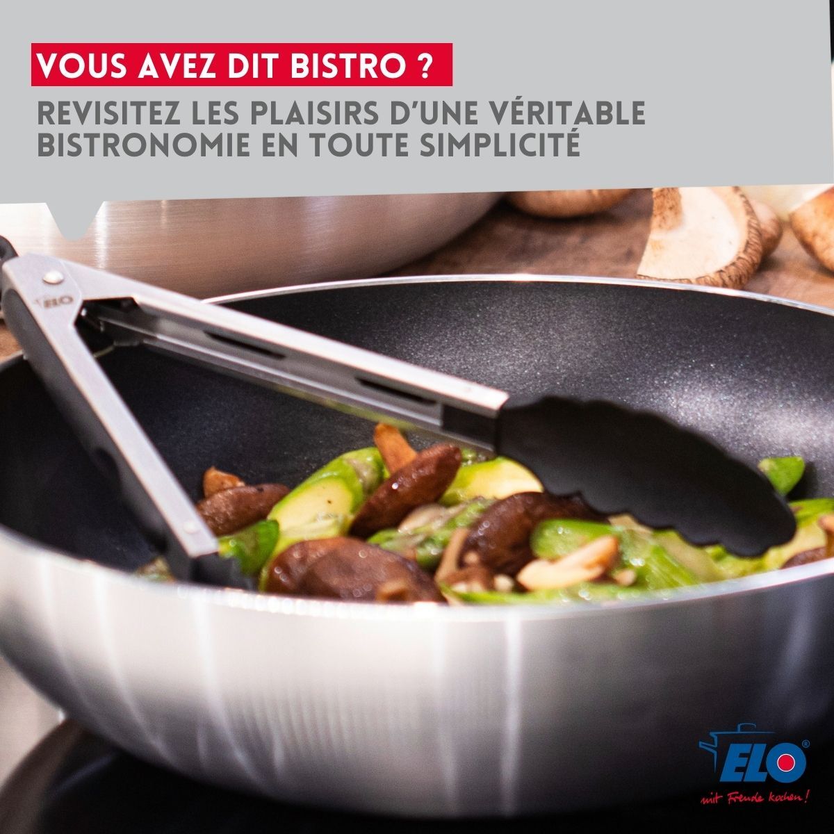 Set de 2 Poêles céramique sans PFAS et 2 couvercles Bistro Line Elo