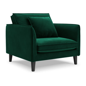 Fauteuil xl "Provence" en velours vert bouteille