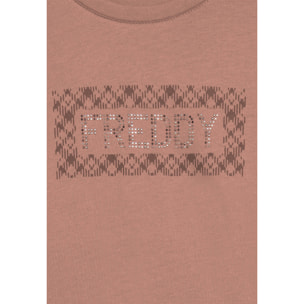 T-shirt comfort manica lunga con retro stampato