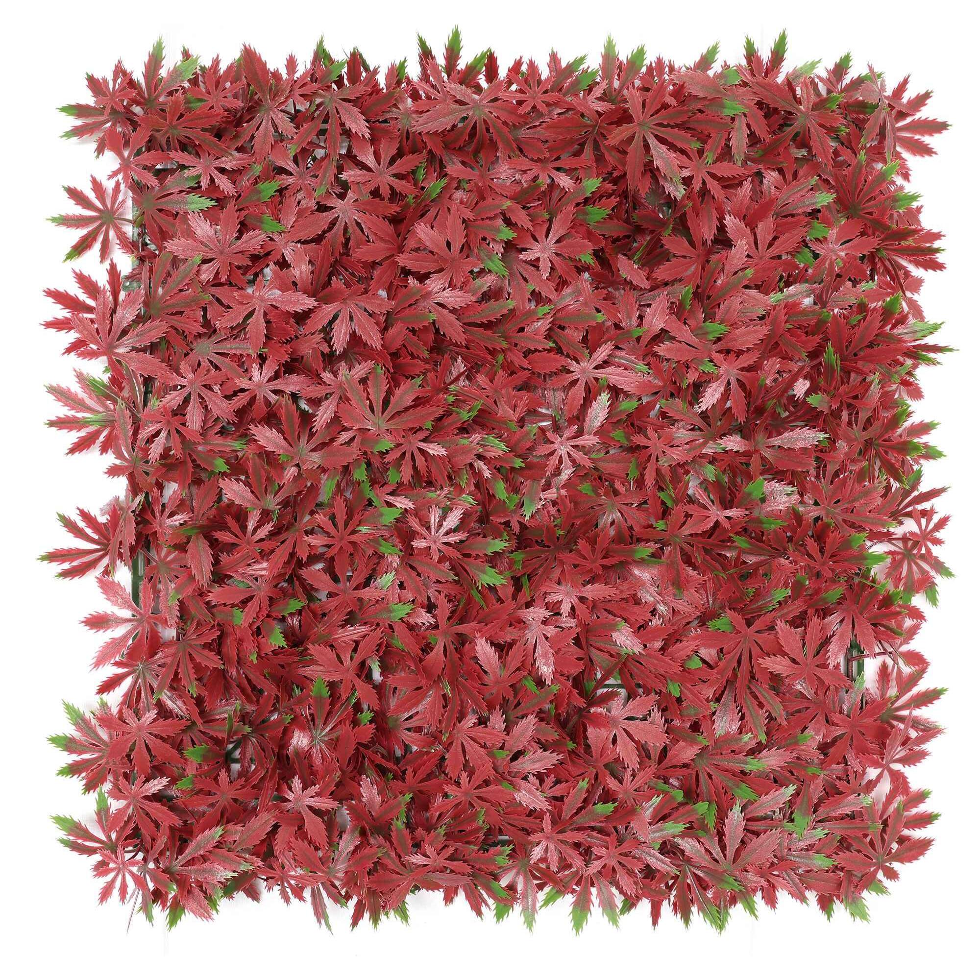 Well home jardín vertical artificial, panel de seto 100x100cm, para decoración interior y exterior - flores rosas y verdes