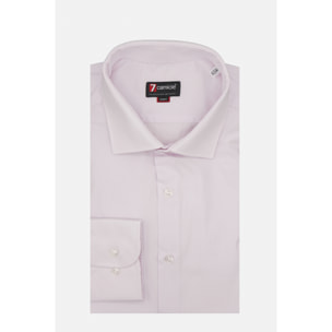 Camicia Uomo 1 Bottone Francese Slim Popeline Rosa/Bianco