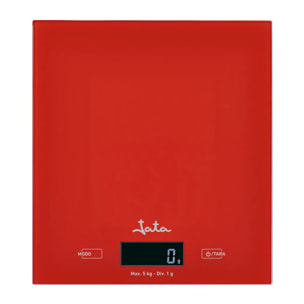 Báscula de cocina JATA 729R hasta 5 kg. Alta precisión. Función de tara. Visor LCD