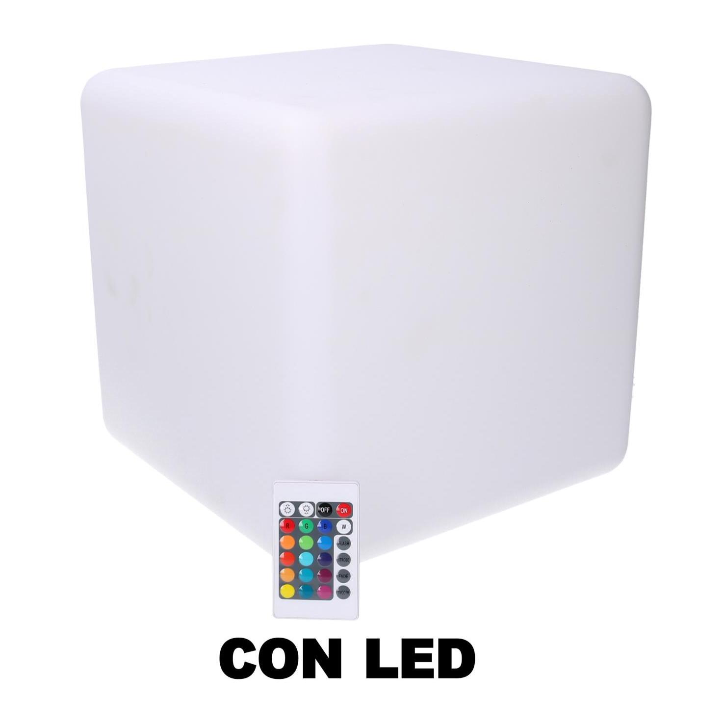 Lampada led in plastica ricaricabile multicolor quadro cm30x30h30