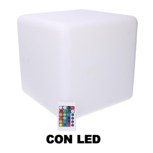 Lampada led in plastica ricaricabile multicolor quadro cm30x30h30