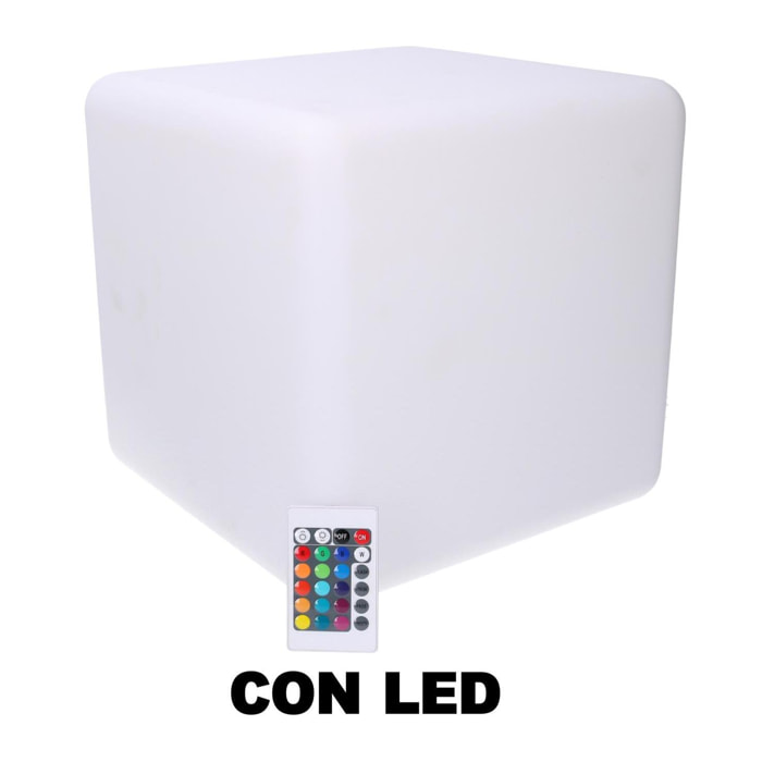 Lampada led in plastica ricaricabile multicolor quadro cm30x30h30