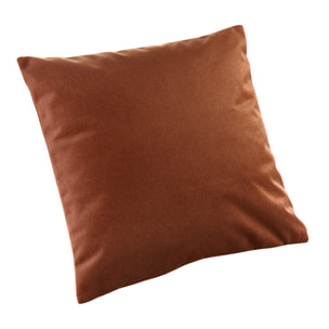 Coussin velours  - Effet peau de pêche - Marron Brun