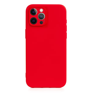 DAM Custodia  Essential in silicone con protezione per fotocamera per iPhone 12 Pro Max. Interno in morbido velluto. 8,09x1,02x16,36 centimetri. colore rosso