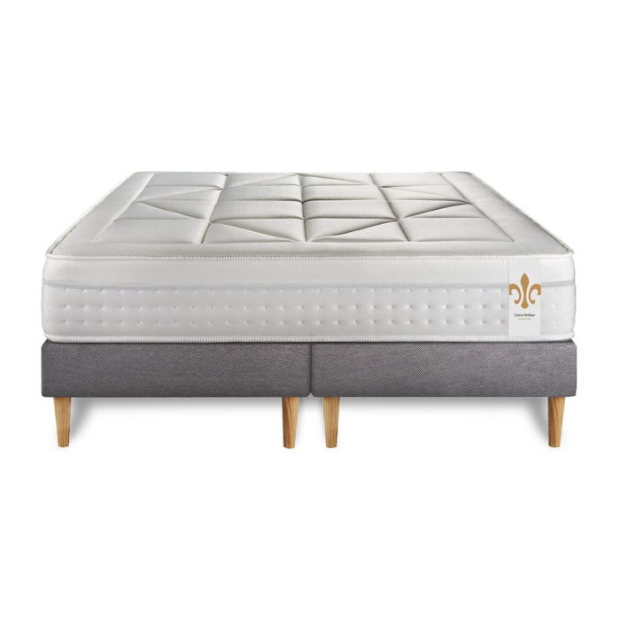 Ensemble Le Vingt-Huit double sommiers Gris