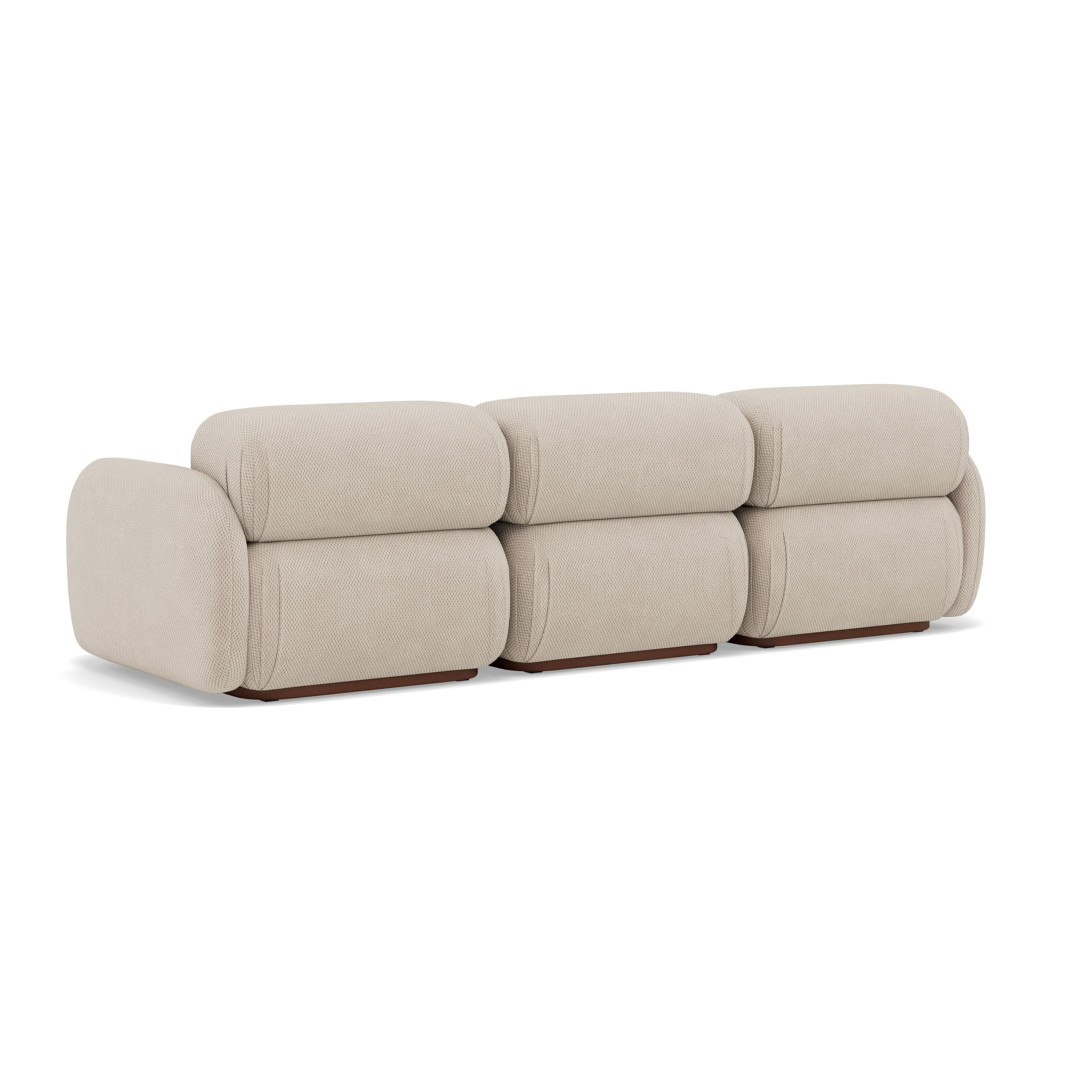 Penelope - canapé droit modulable 3 places en velours texturé - Beige