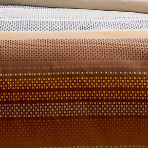 Housse de couette esprit géométrique en coton - Cuivre