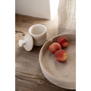 J-Line Pot Decoratif Olina Ciment Creme Small