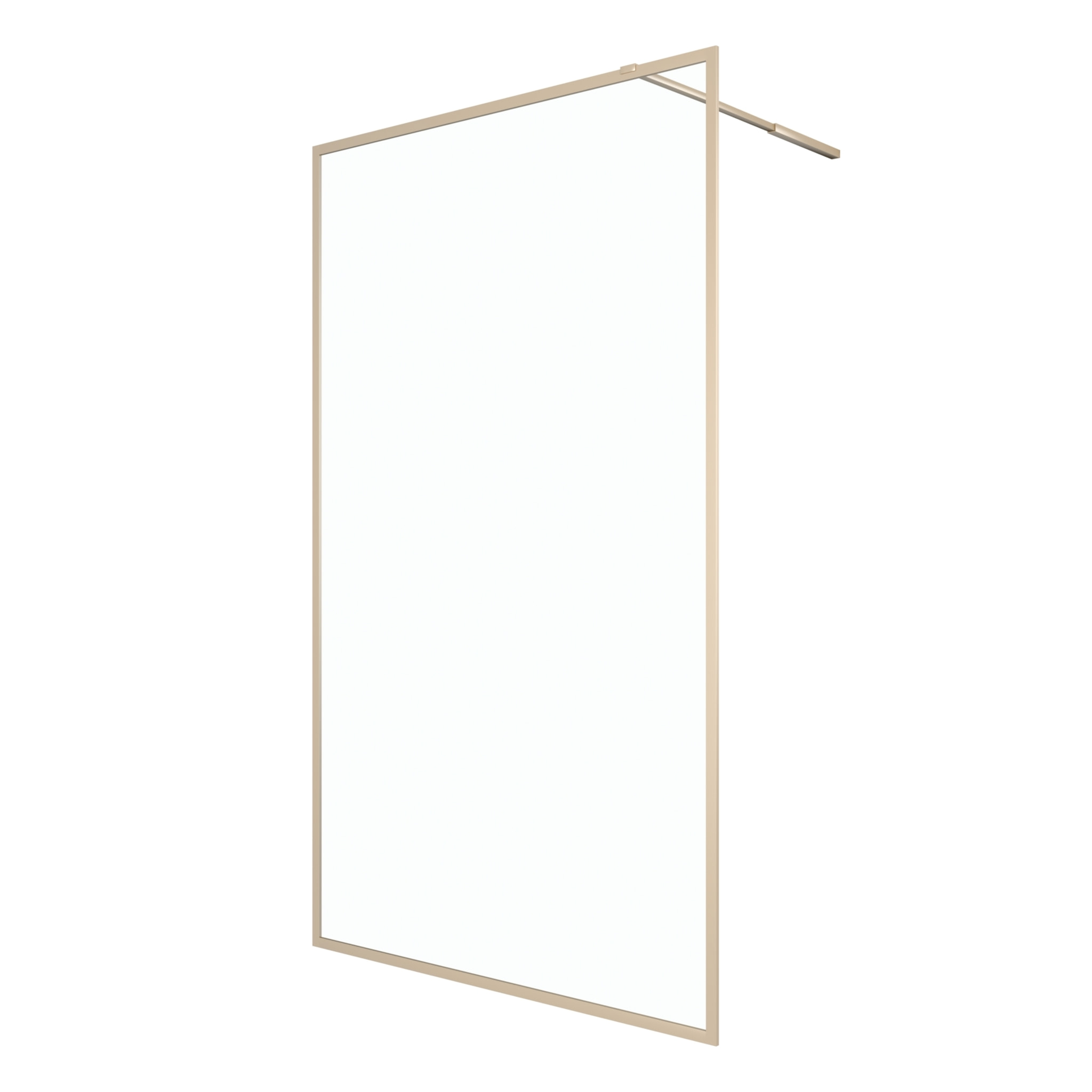 Paroi de douche 120x200 cm - Cadre et bras aluminium Or Doré Brossé - GOLDY CONTOURING