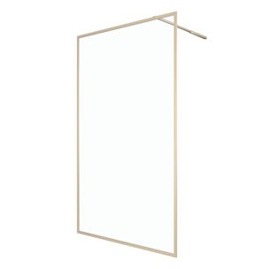 Paroi de douche 120x200 cm - Cadre et bras aluminium Or Doré Brossé - GOLDY CONTOURING