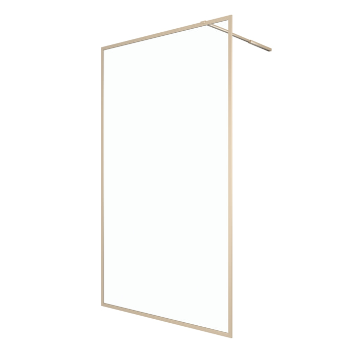 Paroi de douche 120x200 cm - Cadre et bras aluminium Or Doré Brossé - GOLDY CONTOURING