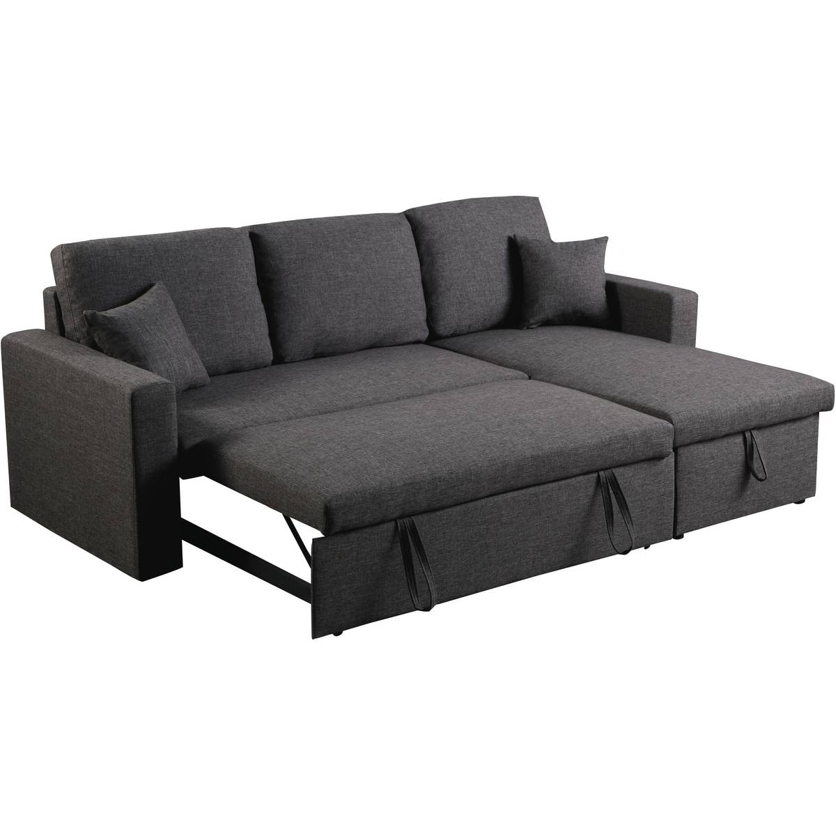 Canapé d'angle convertible/ réversible avec coffre "Alain" - 3 places - Gris