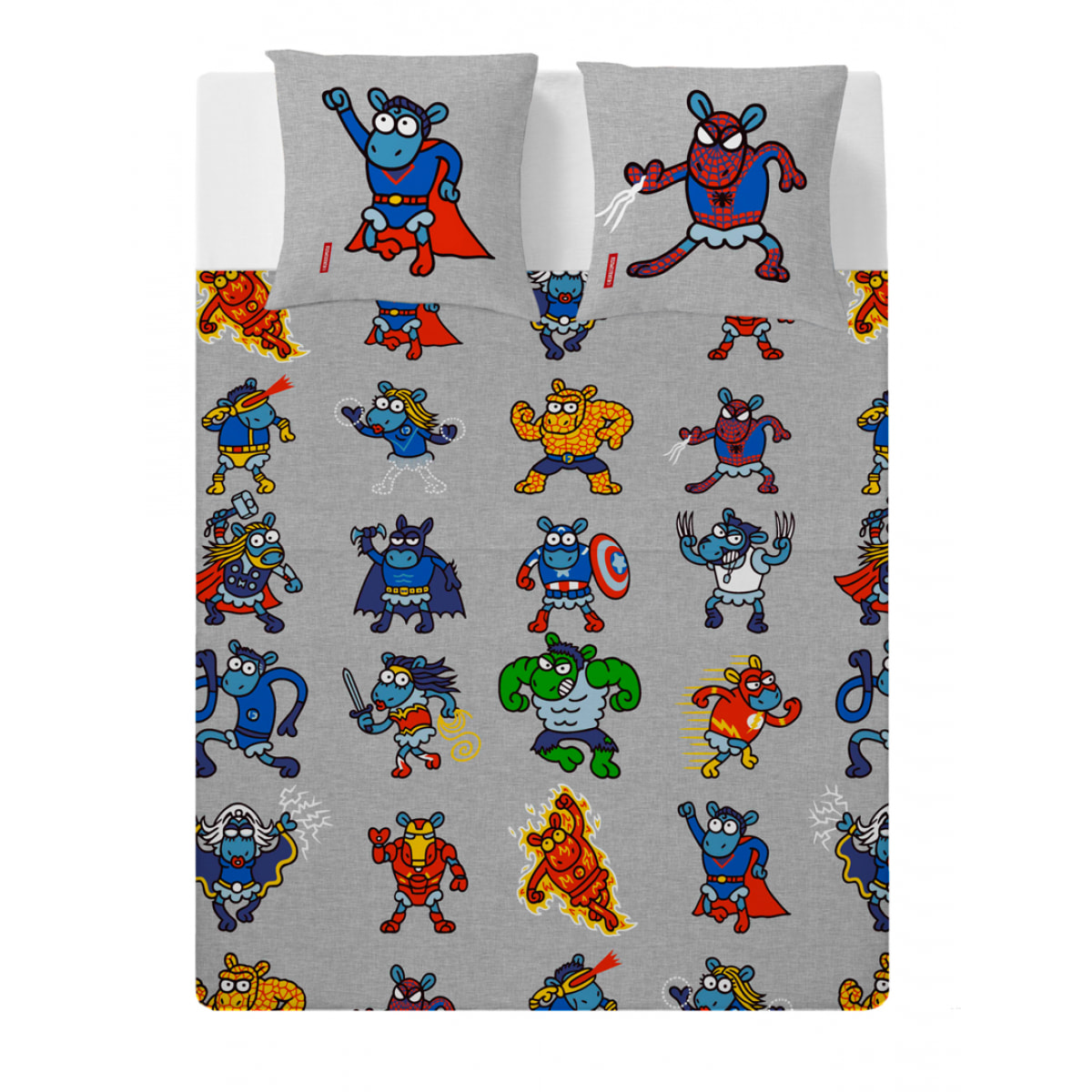 Sábana Encimera Super Heroes - 100% algodón - 150 hilos
