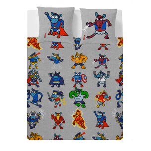 Sábana Encimera Super Heroes - 100% algodón - 150 hilos