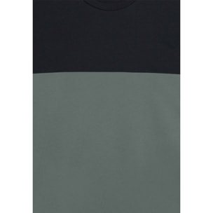 T-shirt colour block con stampa sulla spalla