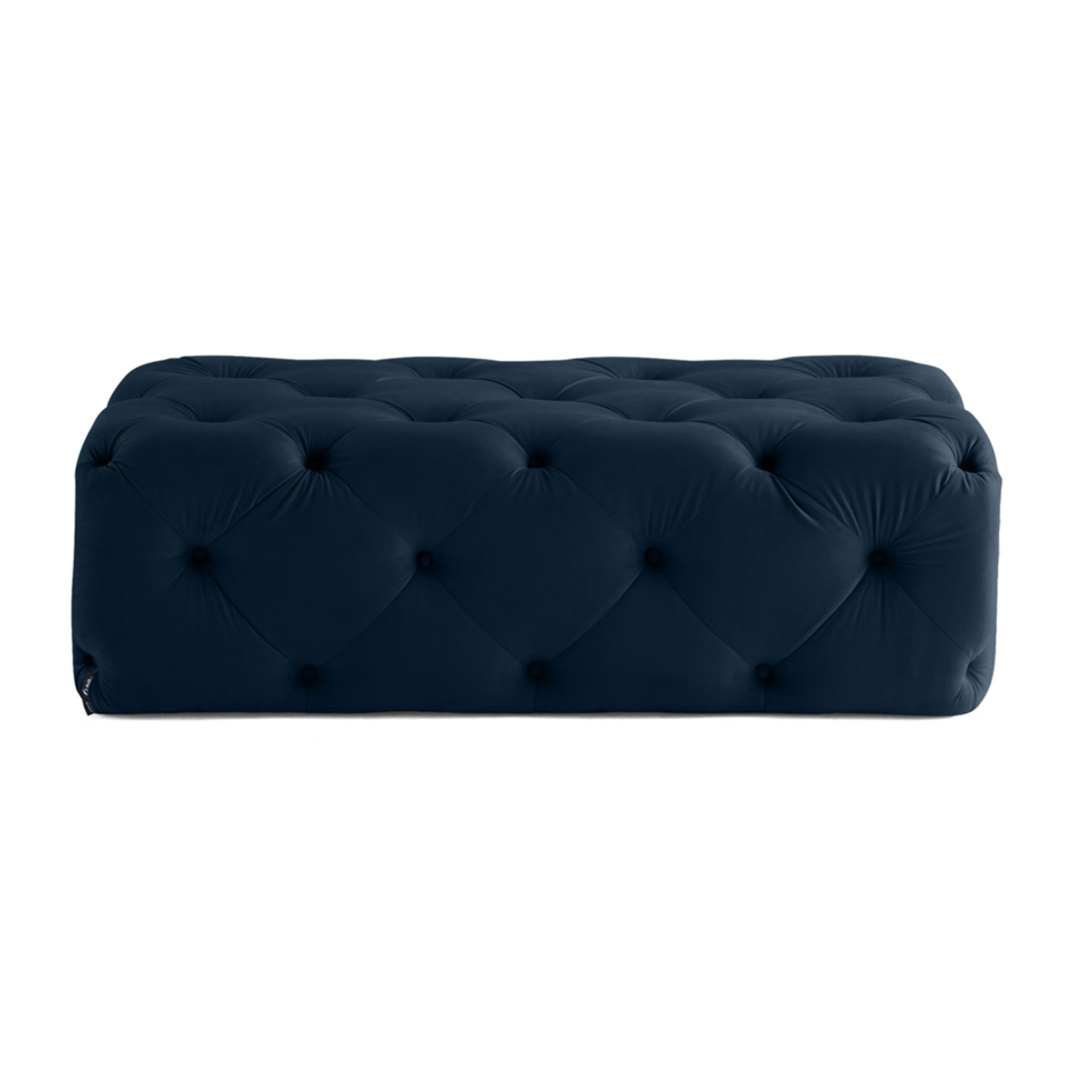 Gallata - pouf Chesterfield - en velours - Bleu