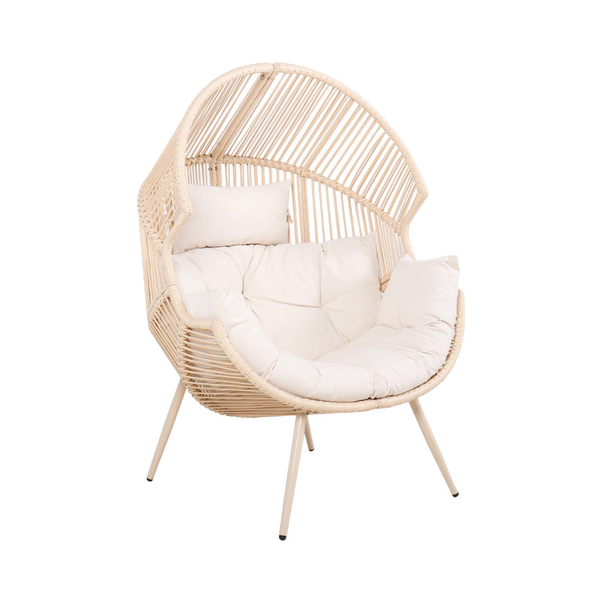 Fauteuil oeuf de jardin acier et résine  SOLENZA