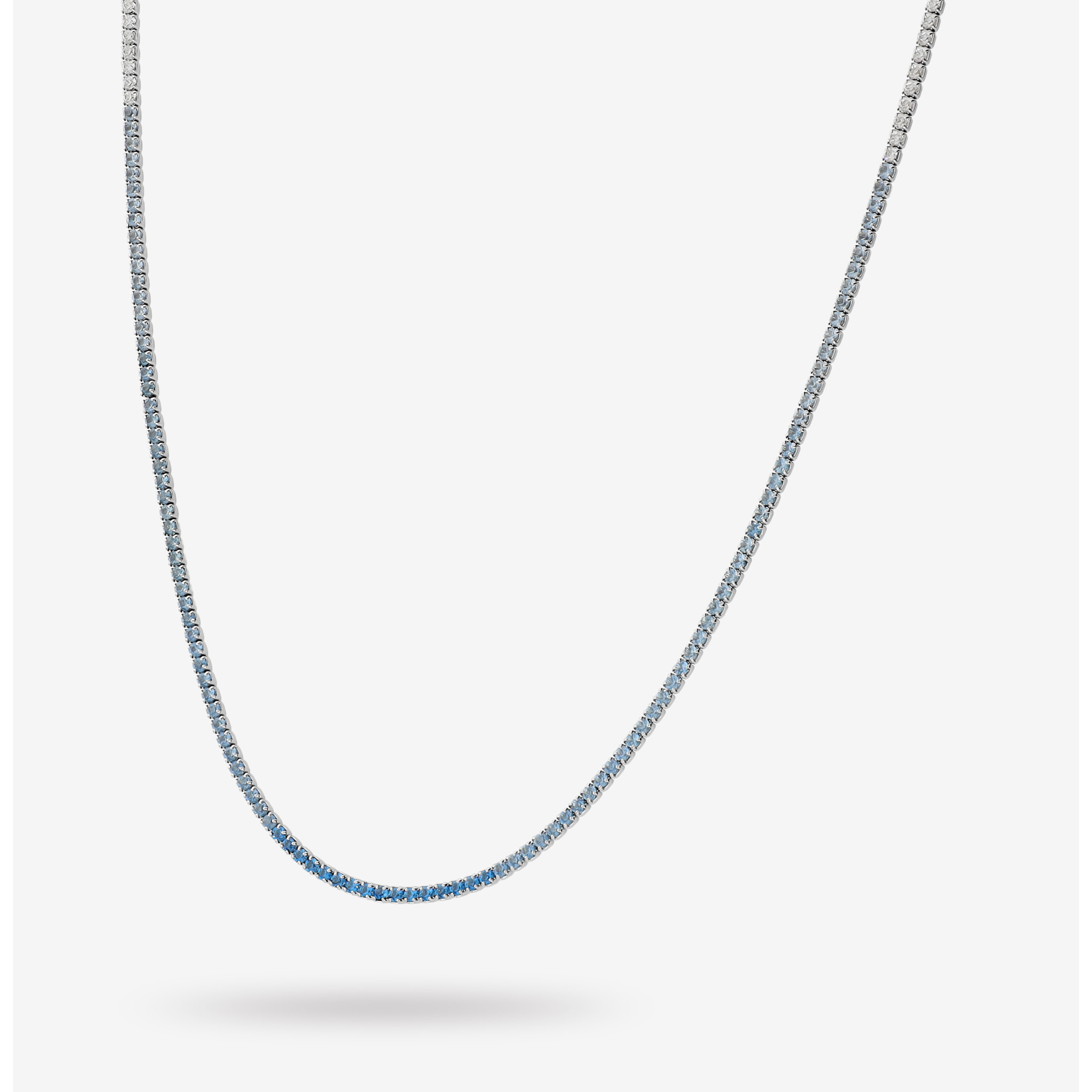 Collana Tennis con Cubic Zirconia Blu 1.5mm