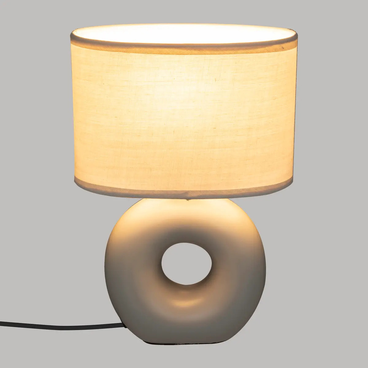 Lampe "Baru" gris mat, céramique H26cm