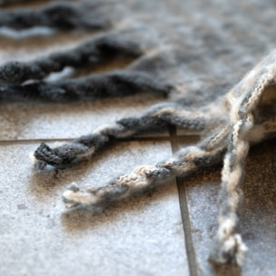 Plaid à carreaux aspect mohair doux - Gris