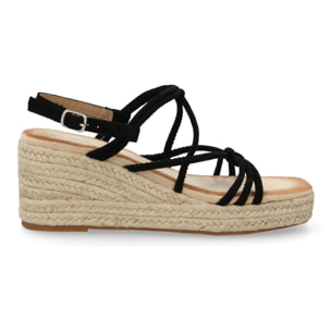 Sandalias de cuña de yute para mujer, comodas y elegantes diseño moderno con tiras cruzadas