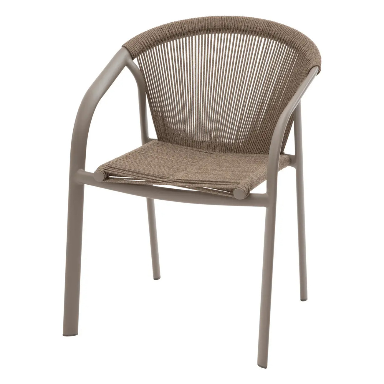 Fauteuil de jardin empilable "Riu" Cappucino & café aluminium