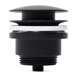 Set siphon de lavabo noir mat avec bonde clic-clac 5/4 avec trop-plein SAT (SATSetBlack)
