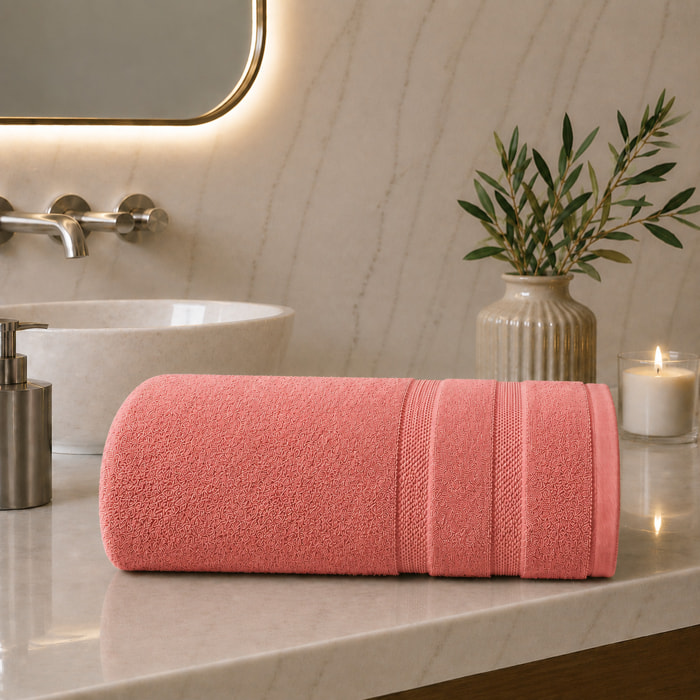 COTONE EGIZIANO Telo Bagno Spugna Lusso 530 gr_100x150_Rosa Blush