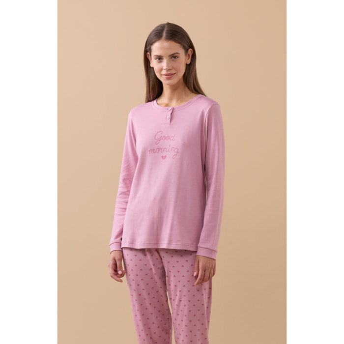 Pigiama donna invernale in caldo cotone articolo morning. Noidinotte
