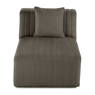 Nova - module d'assise - en velours - Gris
