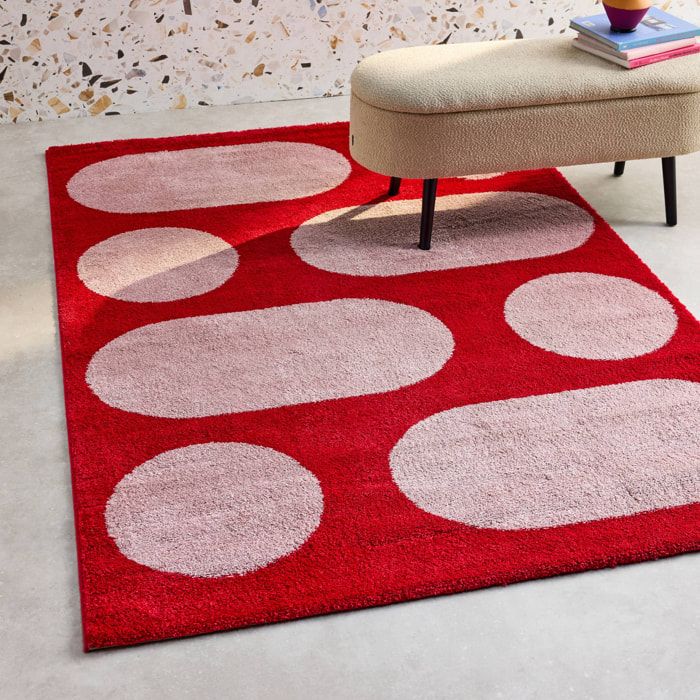 Tapis intérieur JOYCE rouge. motif moderne. 160 x 230 cm