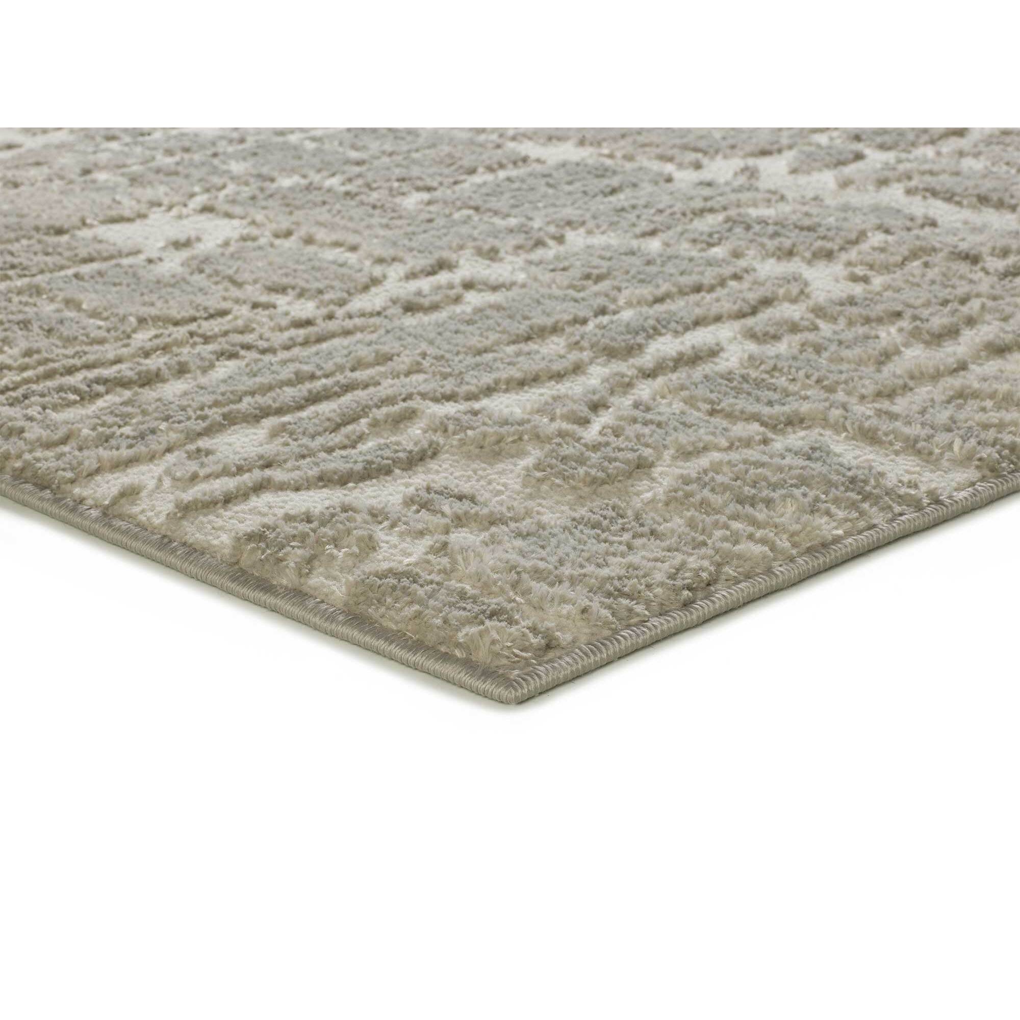 LIMA Alfombra shaggy estilo escandinavo con relieve gris claro, varias medidas disponibles