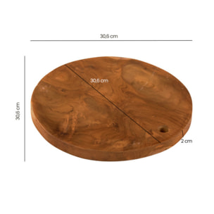 Planche à découper / plateau rond D. 30 cm en bois de teck - PALO