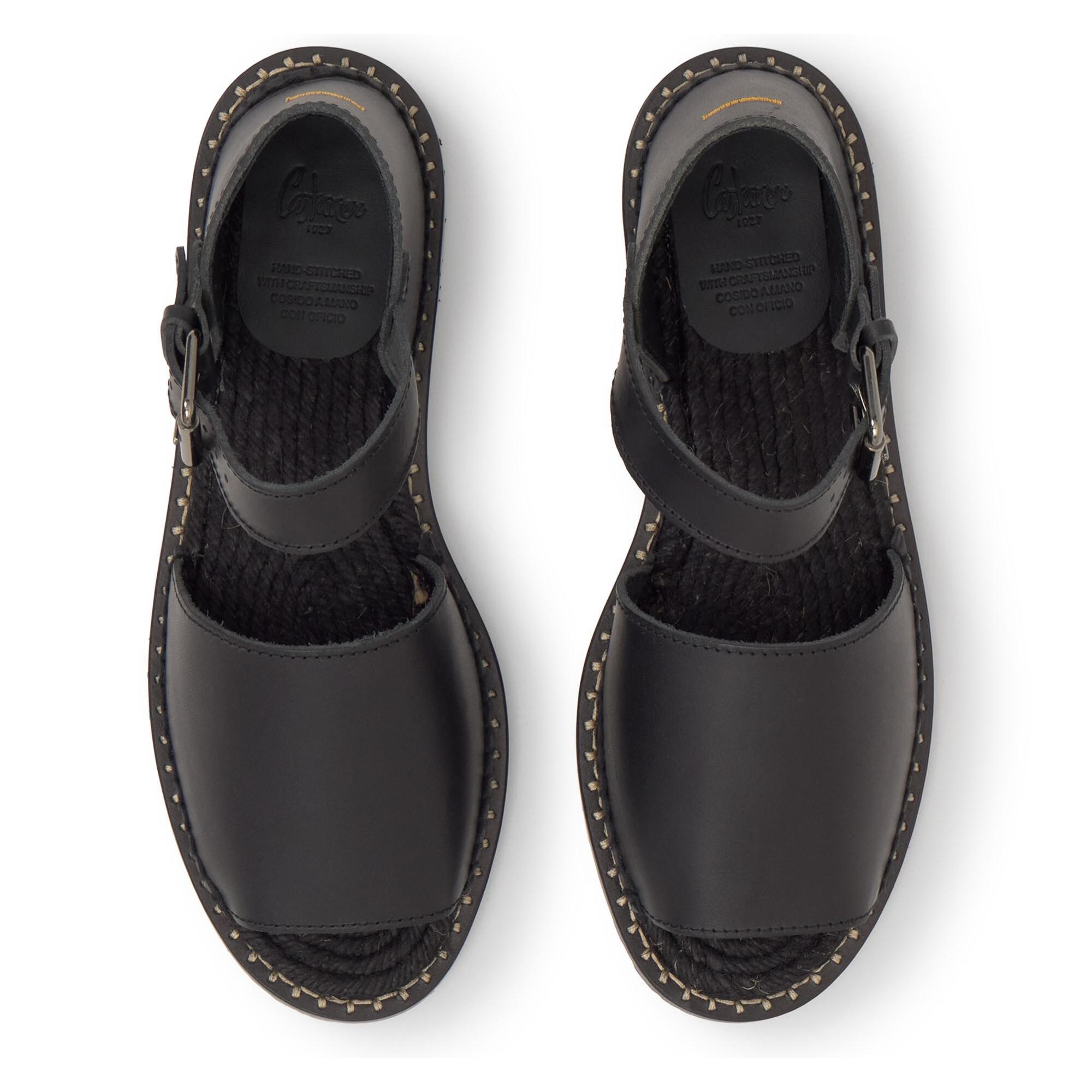 Sandalia plana Polly en napa con suela de yute y tpu